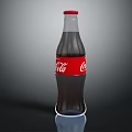 Coca Cola Glass Bottle With Red Label And Dark Carbonated Drink