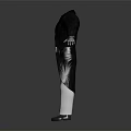 Stylish Black Leather Coat With White Shirt Black Tie White Pants And Black Shoes