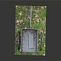 Green Renovation Project Wheelbarrow with Large Wheels on Grass and Fallen Leaves