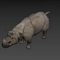 Rhinoceros Game Movie Character Realistic 3D Model With Detailed Skin And Horn