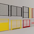 Various Safety Railings With Mesh Solid Panels Warning Stripes And Multiple Colors