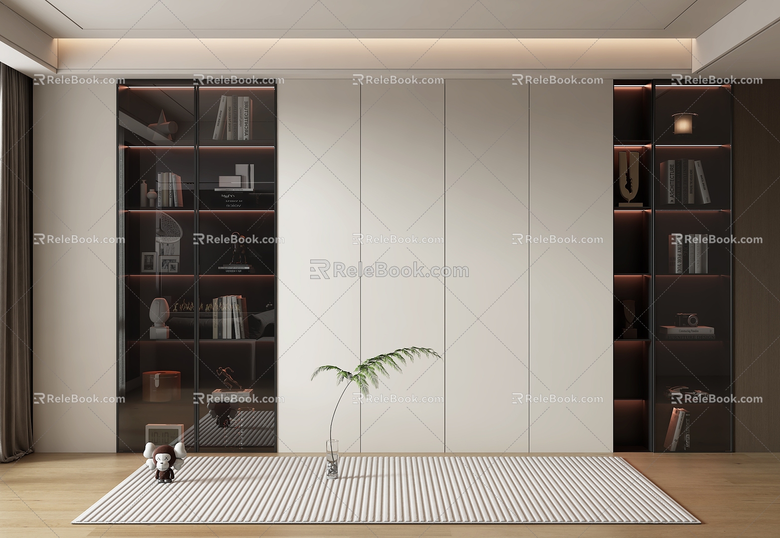 Home bookcase 3D model 3d model