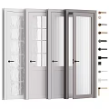 Modern Swing Doors With Glass Panel Designs Various Styles And Door Handle Options 3d model