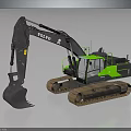 Volvo Tracked Excavator With Green Accents And Operator Cab Heavy Equipment
