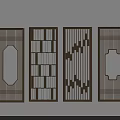 Elegant Wooden Partition Screens With Multiple Geometric Patterns And Designs 3d model