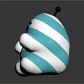 Game And Movie Character With Blue And White Striped Body Smiling Face And Black Antenna