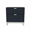 Blue Modern Storage Cabinet With Drawers And White Legs Design