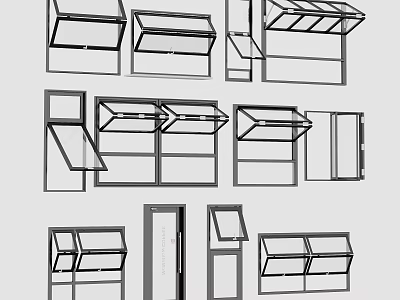 Various Window And Door Frame Design Options For Home Interior Exterior Projects 3d model