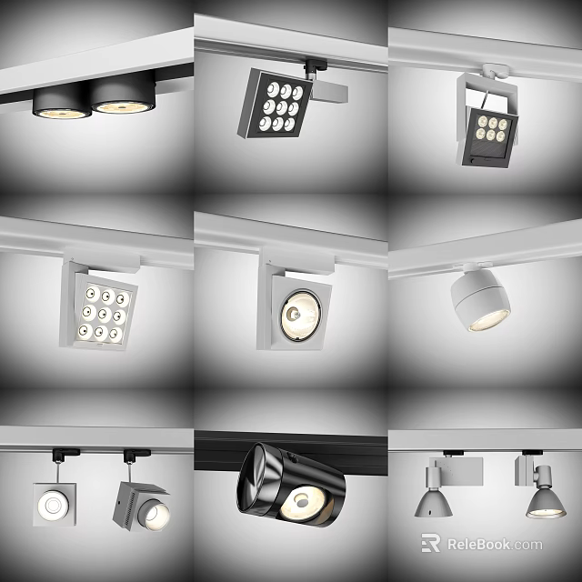 Sleek Modern Downlights And Spotlights With Various Designs For Ceiling Lighting 3d model