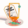 2024 Big Eater Challenge Champion Gift Orange Trophy With Label And Base