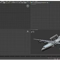 White Fighter Jet With Four Propeller Engines Large Radar Dome And Long Wings