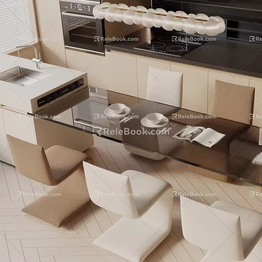 Modern dining table 3d model
