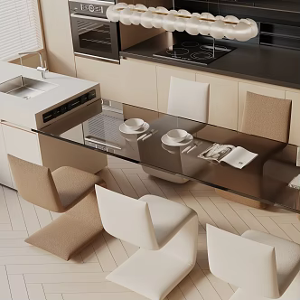 Modern dining table 3d model