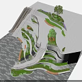 Modern Landscape Design With Curved Paths Stairs Greenery And Multi Level Platforms