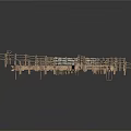 Rustic Wooden Dock Platform Scenic Model With Planks Railings And Walkways