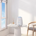 Modern Midea Humidifier with Reed Diffuser and Books on Marble Countertop 3d model