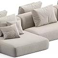 Light Gray Modular Sofa With Cushions Modern Design Multiple Angles 3d model