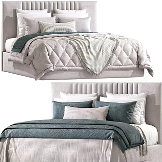 Modern Double Bed 3d model