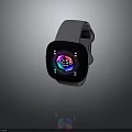 Fashionable Smartwatch With White Strap Square Dial And Colorful Display As Accessory