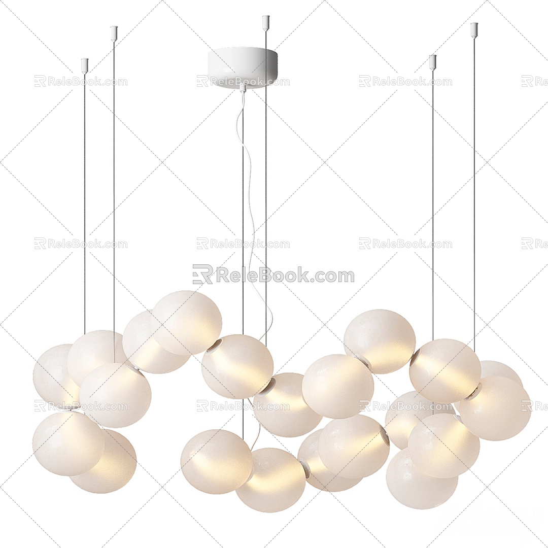 Multi-head glass bulb chandelier model