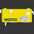 Yellow Industrial Device Featuring Two Gauges And Output Labels On Front Panel 3d model