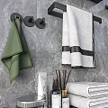 Modern Bathroom Interior Design With Shower System Multiple Heads Gray Marble Wall And Storage Shelves