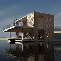 Modern wharf 3d model