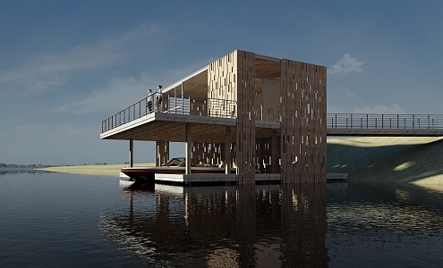 Modern wharf 3d model