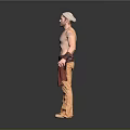 Men's Daily Life Accessories Including Headscarf Orange Trousers Red Belt And Wristbands