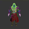 Man in Red Cloak and Purple Armor Detailed Fantasy Character Design