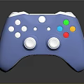 Blue Game Controller With Ergonomic Design White Joysticks And Colorful Buttons