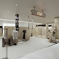 Modern Luxury Womens Clothing Store Interior With Elegant Stone Decor And Stylish Fashion Display Mannequins