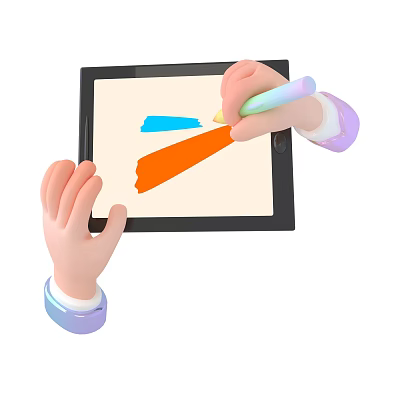 Painting hand-painted hand 3d model