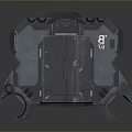 Modern Industrial Mechanical Component With Metallic Glossy Panels And Structural Sections