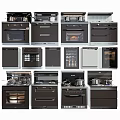 Modern Black Built in Kitchen Appliances With Various Types And Design Collection 3d model