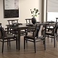 New Chinese Dining Table and Chair Combination 3d model