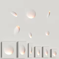 Elegant Modern Wall Lamps With Circular Oval Shapes Illuminated And Decorative Frames 3d model