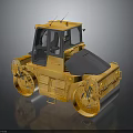 Yellow Heavy Duty Road Roller With Enclosed Cab And Dual Drums