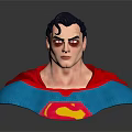 Superman 3D Sculpture Bust With Red Cape Blue Chest And Yellow Red Logo