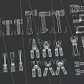 Essential Hardware Tools Collection Including Hammers Axes Saws Pliers And Wrenches