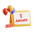 2024 Calendar Balloon Desk Calendar Cartoon Balloon 3d model