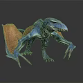 Blue Pterosaur Dinosaur 3D Model With Brown Wings And Sharp Claws