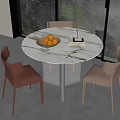 Modern Leisure Table and Chair Negotiation Table and Chair Dining Table and Chair Table and Chair Combination 3d model