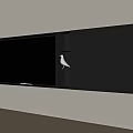 Modern TV Wall Interior Design With Built in TV And Black Storage Cabinets