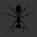 Realistic Red Ant 3D Rendered Close Up with Detailed Body on Dark Background