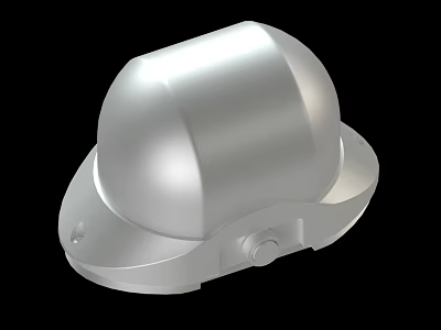Silver Safety Helmet With Smooth Surface And Adjustable Base Structure 3d model