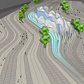 Innovative Landscape Design Featuring Rolling Terrain Curved Water Bodies And Lush Green Trees