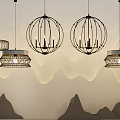 New Chinese Chandelier Combination 3d model