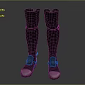 Stylish Black High Top Boots Featuring Silver Toe Caps And Modern Decorative Design
