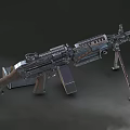M249 machine gun machine gun fully automatic weapon 3d model